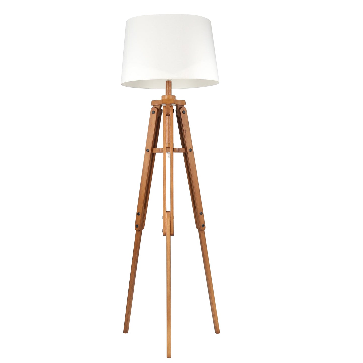 WOOD 63" TRIPOD FLOOR LAMP, BROWN