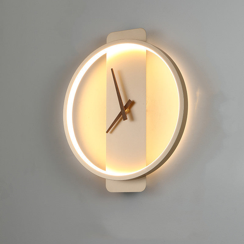 Nordic Wall Lamp with Clock | Modern Bedroom Bedside LED Light Fixture – Luxuera