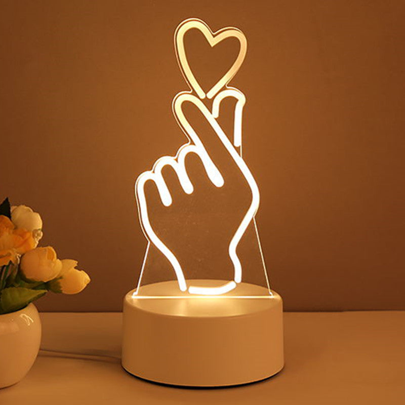3D Acrylic USB LED Night Light | Neon Sign Room Decor & Gift Lamp –  Luxuera