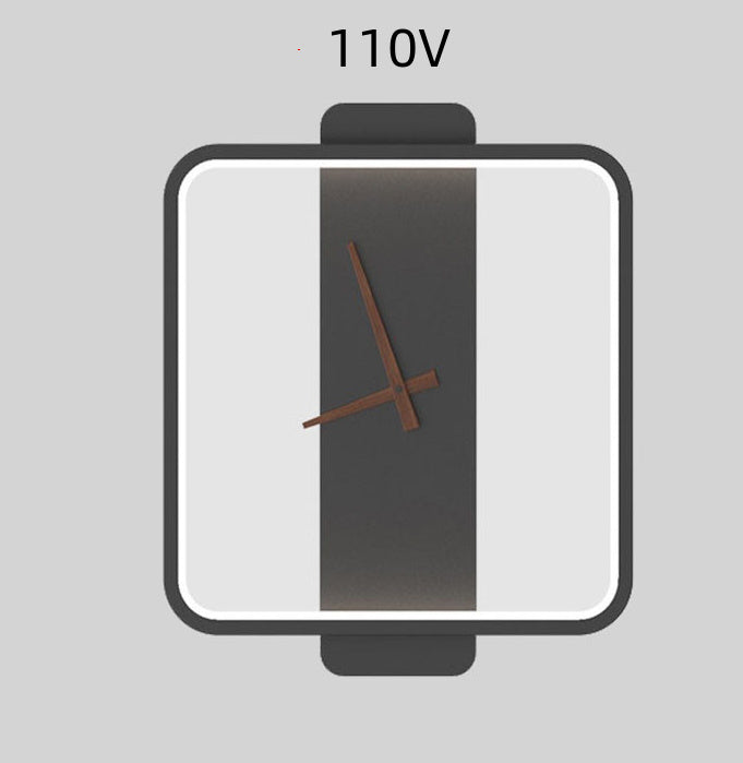 Nordic Wall Lamp with Clock | Modern Bedroom Bedside LED Light Fixture – Luxuera