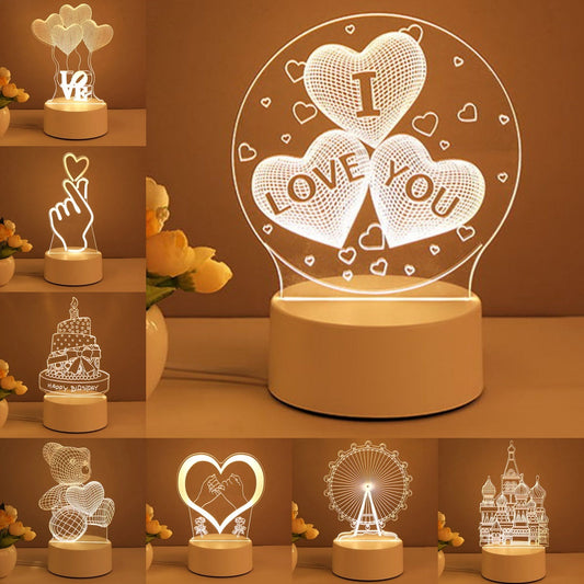 3D Acrylic USB LED Night Light | Neon Sign Room Decor & Gift Lamp –  Luxuera