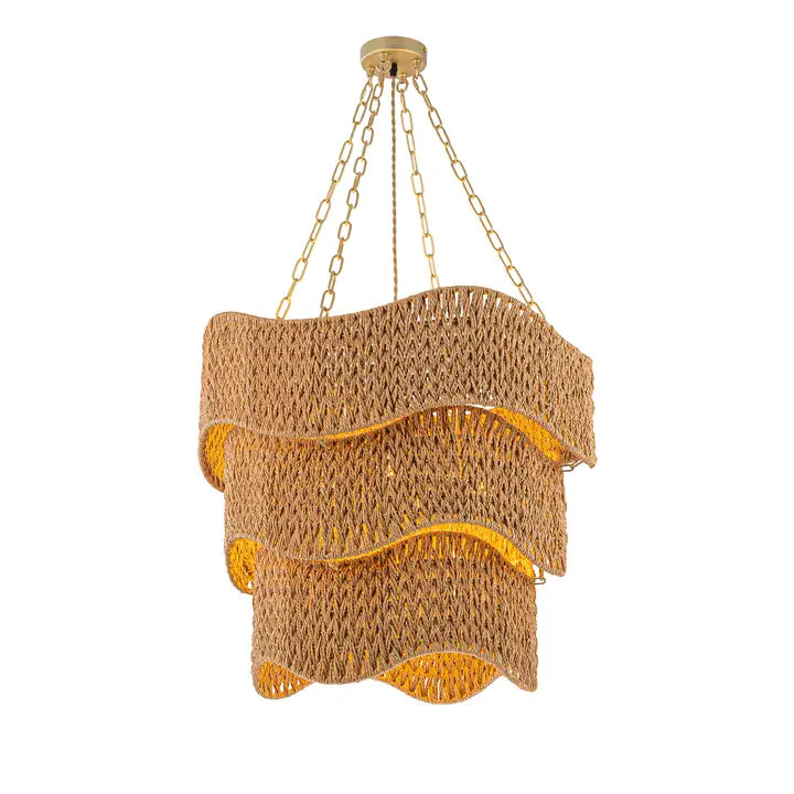 Contemporary Modern Braided Woven Coastal Chandelier
